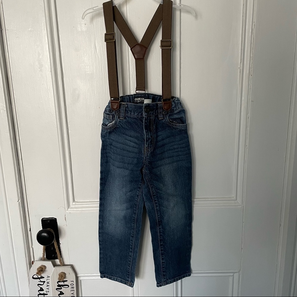 Oshkosh boys jeans & suspenders size 5